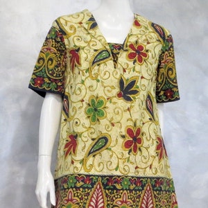Vintage OOAK boho print mini dress  * Handmade Casual Festival Dress with Exotic Pattern * Size Medium