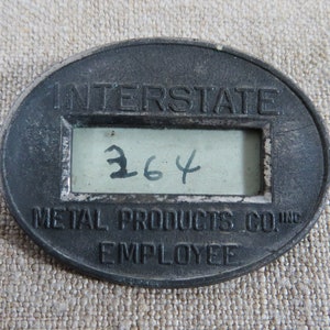 Vintage Interstate Metal Products Employee Badge Chicago, IL   #J201