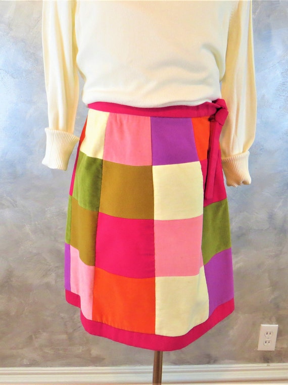 Vintage 70's Patchwork Miniskirt/Mod Winter Weigh… - image 8