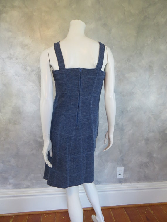 Vintage 70's faux denim bib overall jumper dress … - image 7