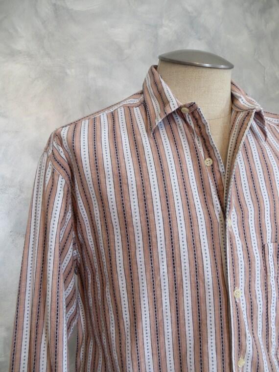 90s Men's Striped Button Down Long 