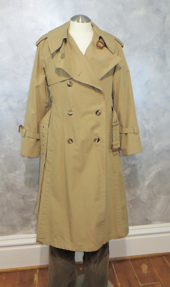 Vintage 80's Men's Khaki Raincoat European Made D… - image 5