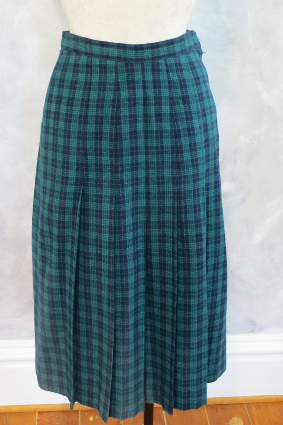 Navy Blue Plaid Tartan Women's Skirt