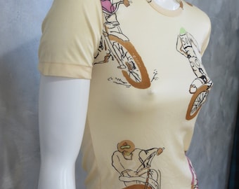 Vintage 70s Polyester Motocross Motorcycle T-shirt Chest: 29&quot;