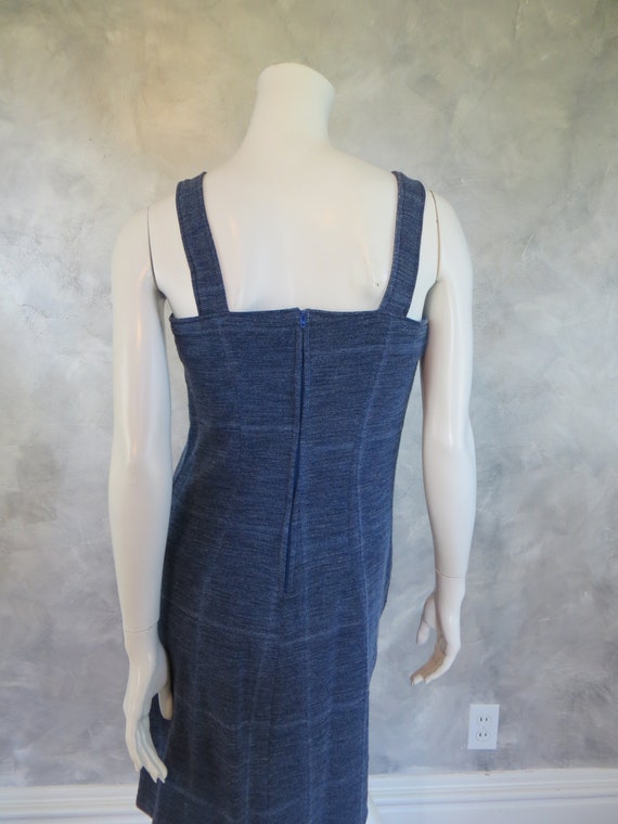 Vintage 70's faux denim bib overall jumper dress … - image 8