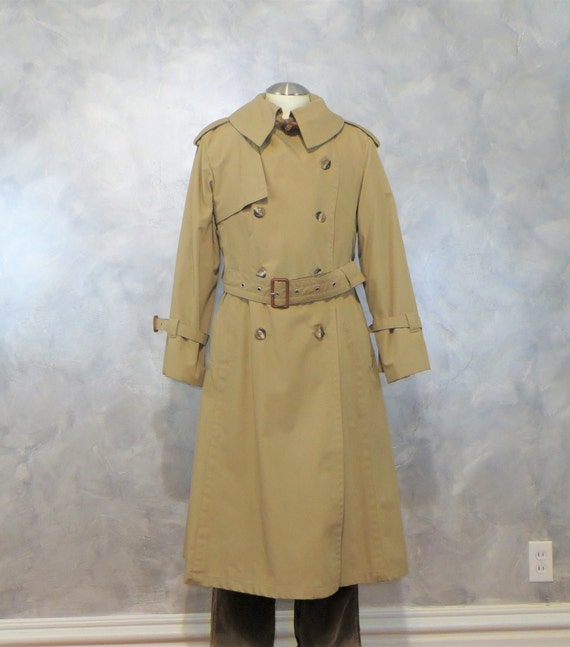 Vintage 80's Men's Khaki Raincoat European Made D… - image 1