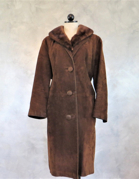 70's Suede Coat/Ladies Long Suede Jacket/Beautifu… - image 2