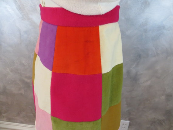 Vintage 70's Patchwork Miniskirt/Mod Winter Weigh… - image 10