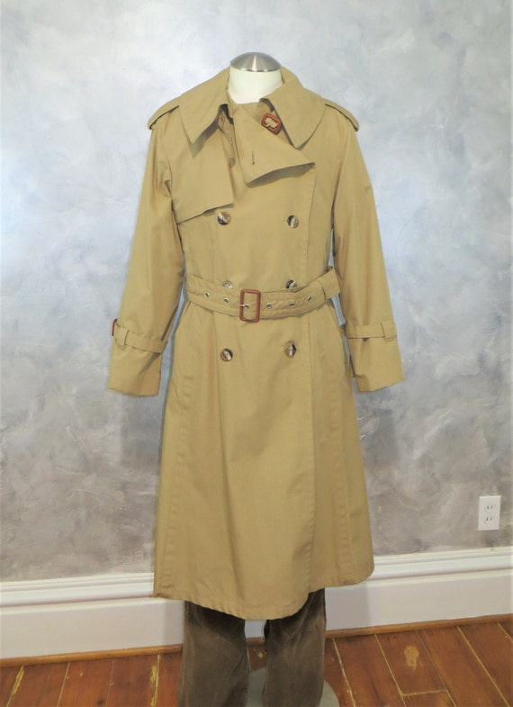 Vintage 80's Men's Khaki Raincoat European Made D… - image 3