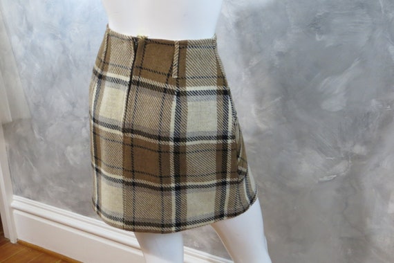 70's Plaid Miniskirt Size 2 * Big Pocket Belted S… - image 9