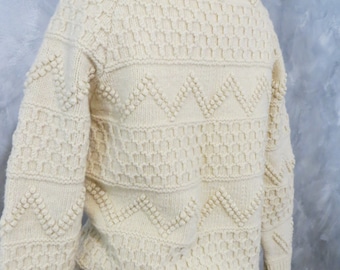 Vintage Classic Fisherman's Sweater- Portuguese Wool Rugged Style- Men's Size Medium Chest: 38