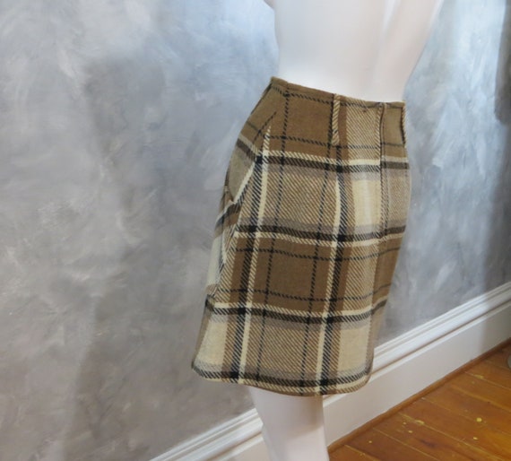 70's Plaid Miniskirt Size 2 * Big Pocket Belted S… - image 8