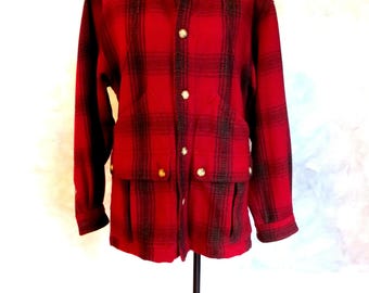 Vintage Willis & Geiger Wool Plaid Lumberjack Coat - Men's Small