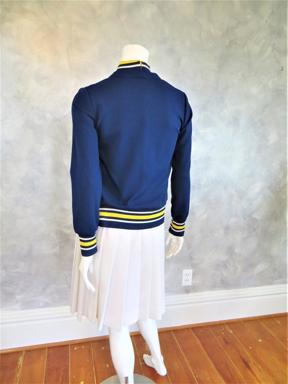 60s Knit Dress Mod Proper Preppy with Pleated Ski… - image 4