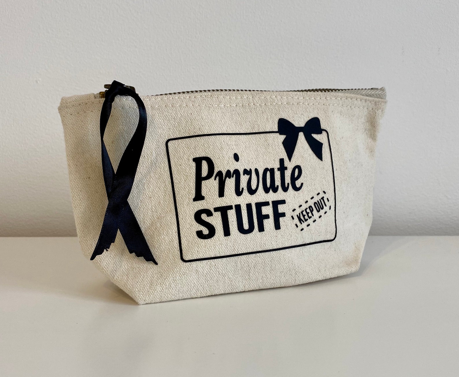 Private Stuff Zip Pouch Private Storage Bag Handbag Etsy