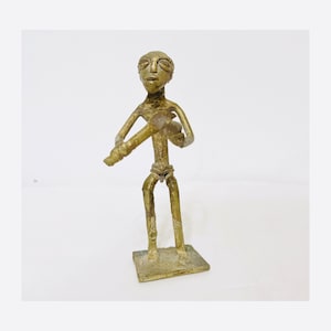 Vintage African Male Brass Figurine Ashanti Asante Gold Weight