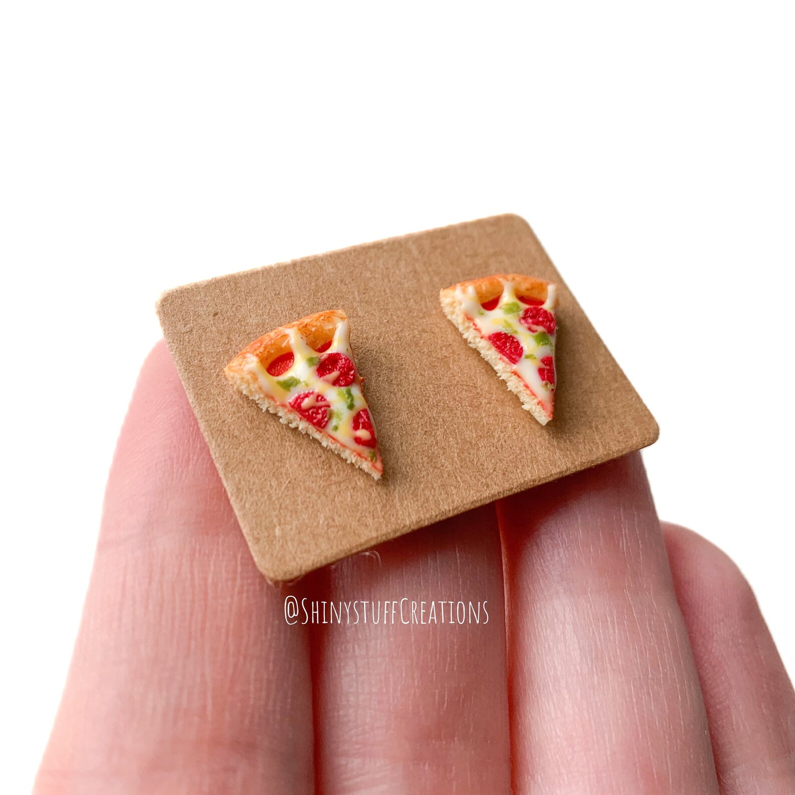 Miniature Pizza Slice Post Earrings Pizza Stud Earrings Studs Etsy