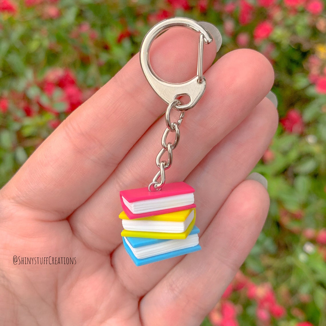 Subtle Pansexual Pan Pride Flag Keychain Stacked Books LGBTQ - Etsy