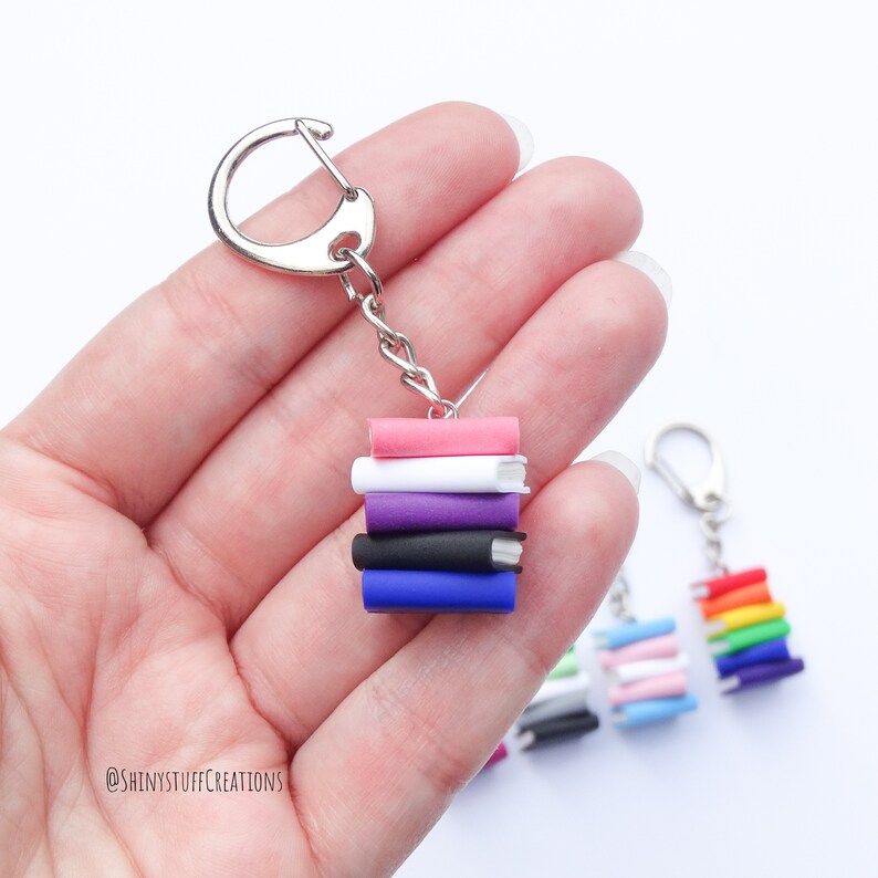 Subtle Genderfluid Pride Flag Keychain Stacked Books LGBTQ - Etsy