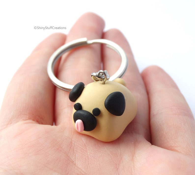 Cute Fat Pug Keychain Dog Keychain Pug Accessory Pug Lover Etsy