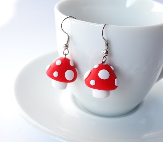 Dangle mushroom earrings deals