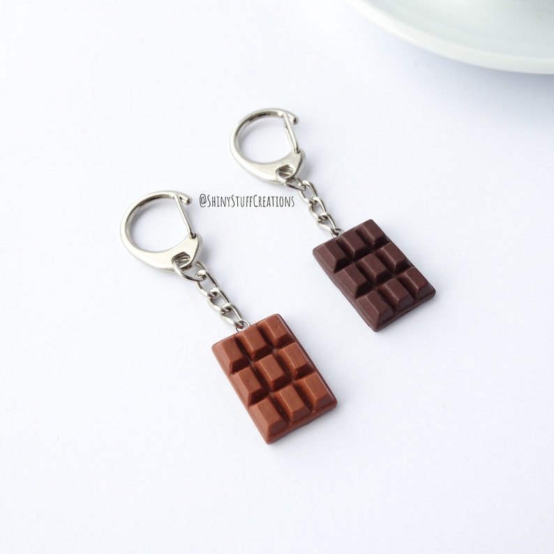 Sweet Dark or Milk Chocolate Bar Keychain Keyring Chocolate Etsy