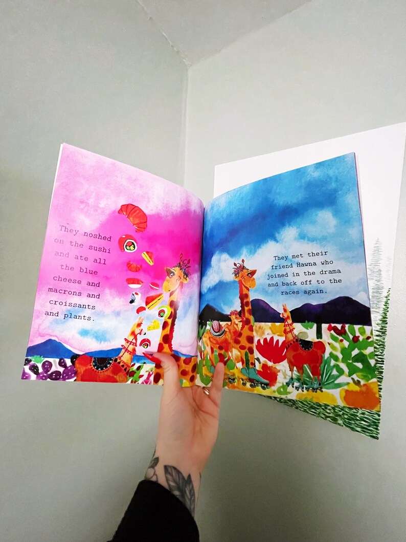 The Lopsided Llama Book. Childrens book. 8x12. By: Lydia Cassels and Illustrations by Jenn Dienno image 6