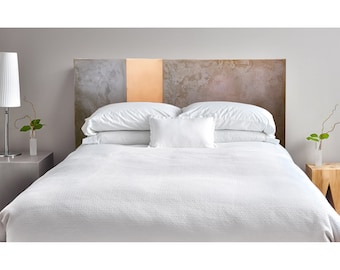 20 inch tall Queen Size modern headboard with copper strip