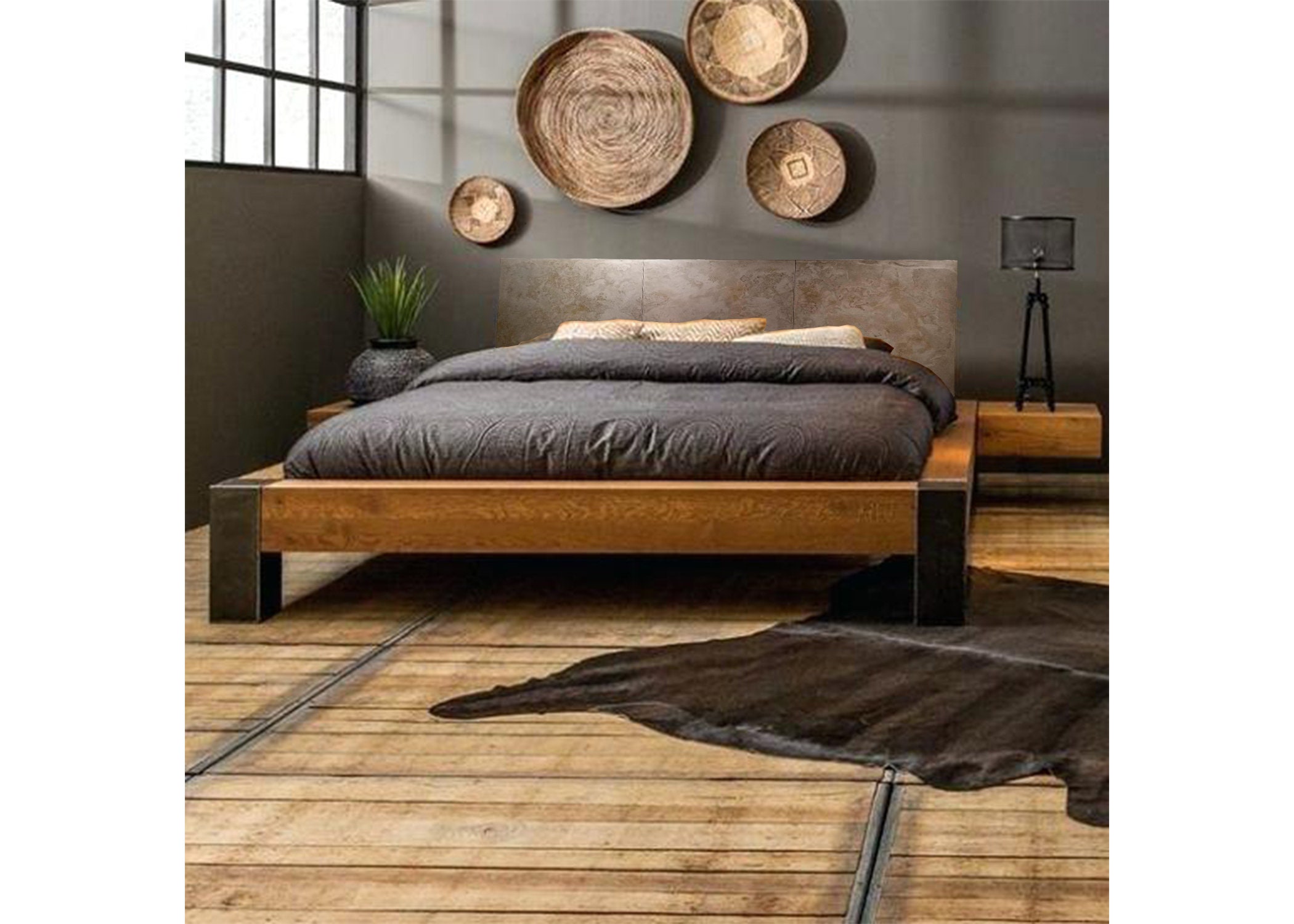 Pewter metal cheap king headboard
