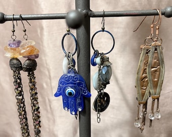 Lot Of 3 Fantastic Artisan Made Boho Statement Earrings Handmade Gorgeous