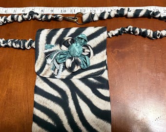 Handmade Zebra Waist Pocket Running Shopping Travel Festivals Walking Cell Phone Holder Handsfree Carry Phone Cards Keys