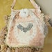 Pink Handmade Upcycle Shabby Chic Medium Shoulder Bag Funky Mag Vintage Pearl