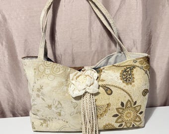 Extra Large Shopping Bag Upcycled Fully Lined Large Pockets Longer Straps Upholstry Fabric Unique