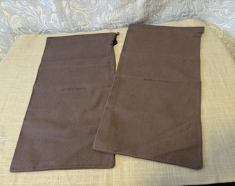 2 Authentic Bottega Veneta Flannel Drawstring Dust Bag 15” x 8.5”  New C