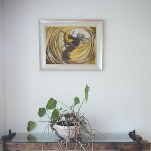 Music in Painting.Musician Wall Batik Art.Female Violinist Painting. Violin Music Batik Print.Musician in Painting.Women Violinist Painting.