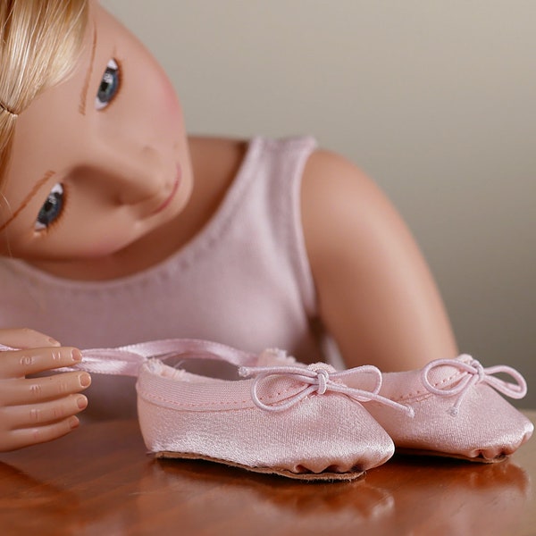 L&P 1075: Ballet Slippers Pattern for 16 Inch A Girl for All Time Dolls — ultra-realistic doll dance shoes that are easy to make too!