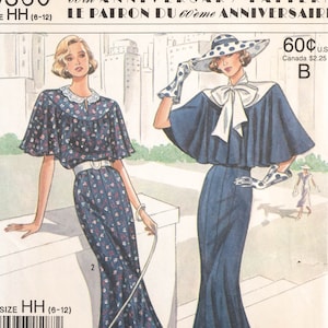 May include: A vintage Simplicity sewing pattern for a dress, featuring two models wearing different styles of the dress. The pattern is for size HH (6-12) and is a 60th anniversary pattern. The pattern is priced at 60 cents US and $2.25 Canadian.