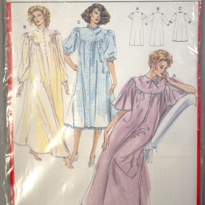 Burda 5315 | szs 10-22 | Ladies Robe, Nightgown, Granny Gown, Sleepwear Sewing Pattern: 2 Lengths, Front Button, Yoke & Sleeve Variations