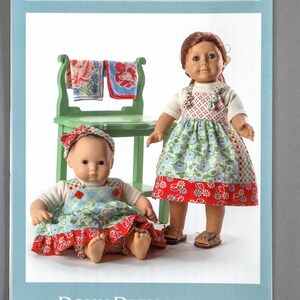 Indygo Junction IJ804 |  | 18 doll & 15 inch baby | Sister Smocks Creative Ruffled Color Block Dolls Dress, Jumper, Shorts, Panties, T-Shirt
