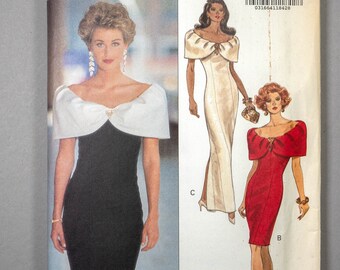 B5792 | szs 12-16 | Rimini for Butterick 5792 Special Occasion, Prom, Bridal Dress Sewing Pattern: Pleated Collar, Boned Foundation, Evening