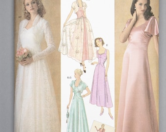 S4270 | sz 16-24 | Simplicity 4270 1930s Retro Reprint Womens Sewing Pattern Vintage 30s Bridal Gown Evening Dress Overskirt Bolero Jacket