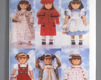 B4699 | 18 inch doll | Butterick 4699 Sewing Pattern for 18" Doll Clothes: Vintage Edwardian Folk Dress Coat Nightgown Pinafore Hat Slippers