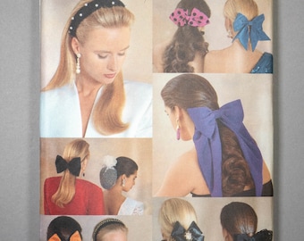 B5135 | OSZ | Butterick 5135 Hair Accessories Sewing Pattern: Bow, Bows, Snood, Rosette, Headband, Ribbon, Vintage, Retro, Bridal, Prom, 90s