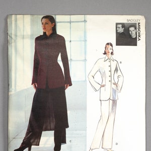 May include: A sewing pattern for a jacket and skirt. The pattern is for sizes 8-10-12. The pattern is by Badgley Mischka and is called Vogue Attitudes.