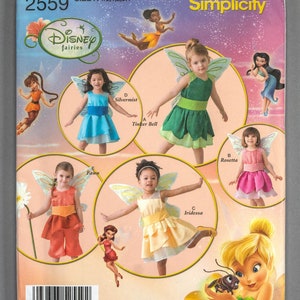 S2559 | sz 1/2 - 4 | Simplicity 2559 Toddler Girls Disney Fairies Costume Pattern: Tinker Bell Silvermist Iridessa Rosetta Fawn Pixie Hollow