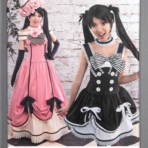 S8233 | szs 6-14 | Simplicity 8233 Lolita Inspired Costume Sewing Pattern: Sweet, Sailor, Anime Manga Cosplay, Top, Skirt, Corset, Corselet