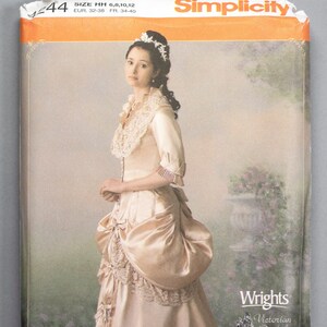 S4244 | size 6-8-10-12 | Simplicity 4244 Womens Victorian Bridal Museum 19th Century Gown Historical Sewing Pattern Vintage Costume Dress