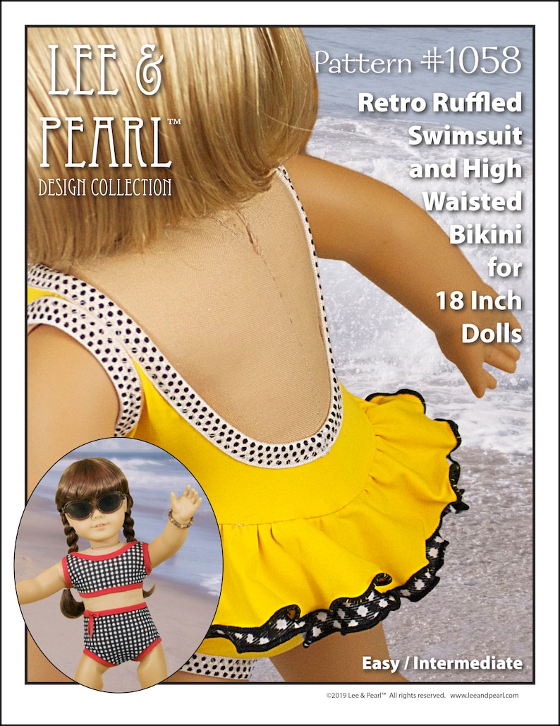 L&P 1058: Retro Ruffled Swimsuit and High Waisted Bikini image 1