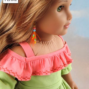 L&P 1035: Olá Brasil! Off-the-Shoulder Samba Top, Bahia Dress and Brazilian Baiana Headwrap Pattern for 18 inch dolls such as American Girl image 2