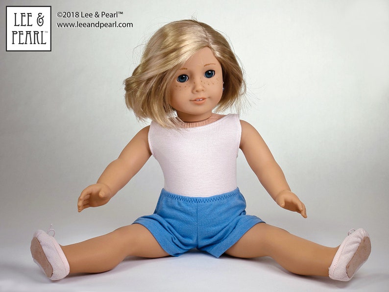 L&P 101: Gym Shorts Pattern for 18 Inch Dolls such as American Girl workout, running, dance or pajama bottoms for girl and boy dolls image 4